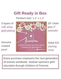 Kedrian Collar de abuela, plata esterlina 925, regalos de abuela, grandes regalos para abuela, regalo de abuela, collares con dije de abuela para mujer, día de la madre