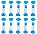 Sand Timer Set Blue 10pcs Pack (1 Minute) - Set of One Minute Hour Glasses for Kids, Adults - Comes in a Premium Box by Jade Active