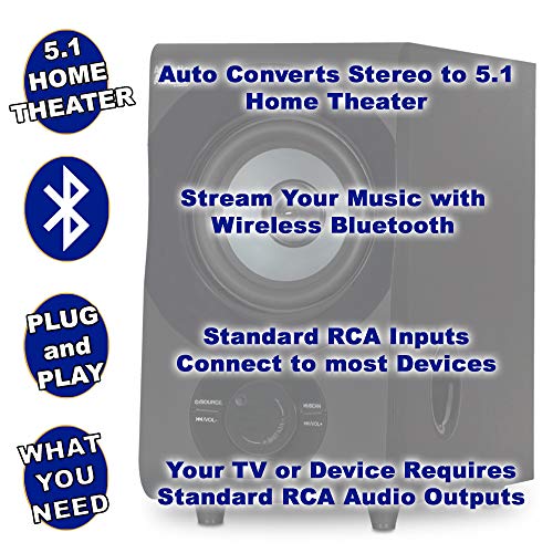 Acoustic Audio AA5172 700W Bluetooth Home Theater 5.1 Speaker System with FM Tuner, USB, SD Card, Remote Control… - Image 3