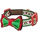 Blueberry Pet 4 Patterns Christmas Santa Claus's Reindeer Adjustable Dog Collar with Detachable Bow Tie, Large, Neck 18