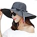 Itopfox Women's Big Brim Sun Hat Floppy Foldable Bowknot Straw Hat Summer Beach Hat