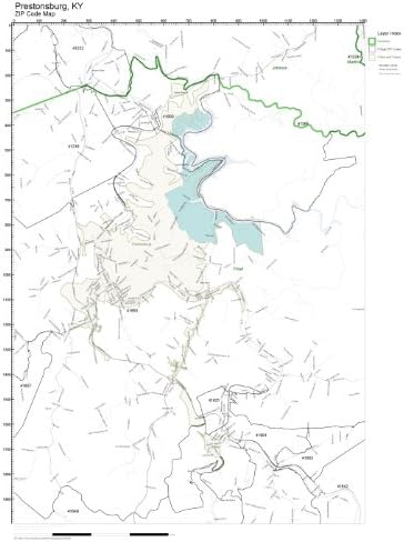 Amazon Com Zip Code Wall Map Of Prestonsburg Ky Zip Code Map Not