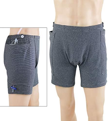 LUCKYYAN Incontinence Care Trousers for Elderly, Ostomy Drainage Bag Care Clothes,Urinate Drainage Bag Pants Abdominal Surgeries Patient,Men,M