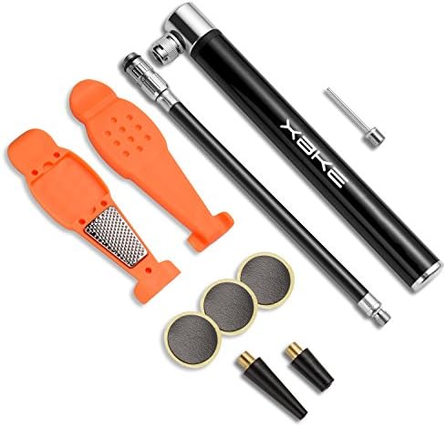 XBKE Mini Bike Pump Fits Presta and Schrader High Pressure 130PSI,Bicycle Tire Pump Accessory for Road Mountain BMX Bikes and Most Inflatable Devices