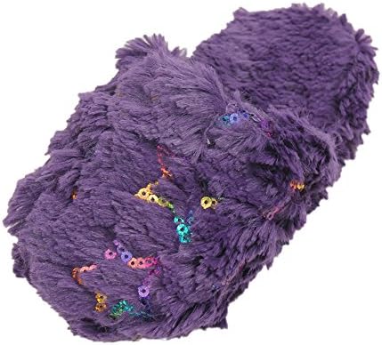 Home Slipper Toddler Girl's Warm PV Fleece Terry Indoor Home House Non-Skid CROG Slipper With colorful Sequin,Purple,US 2