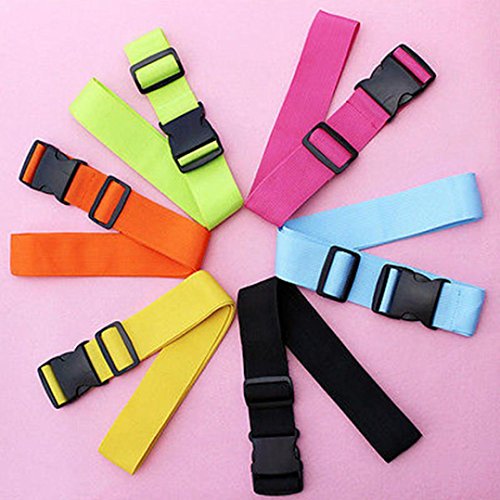 Binmer(TM) Adjustable Suitcase Luggage Straps Travel Buckle Baggage Tie Down Belt Lock (Orange)