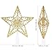 YUNLIGHTS 9 Inch Lighted Star Tree Topper, Gold Glittered Vintage Christmas Tree Toppers with Clip for Indoor Christmas Ornaments Party Home Decoration, Warm White