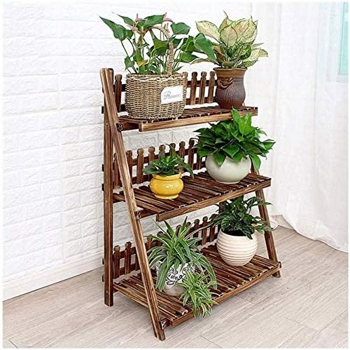 chishizhenxiang Vitrina de Flores Madera con 3 estantes para ...