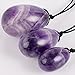 Natural Violet Amethyst Crystal Yoni Egg Set of 3 Jade Egg Massage Stones for Women Kegel Exercise Pelvic Floor Muscles Vaginal Exercise Hidden Gems (Violet Amethyst)