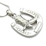 Horseshoe Cowboy Boots Pendant Necklace Lucky Western Cowgirl Charm Ladies Women Fashion Jewelry