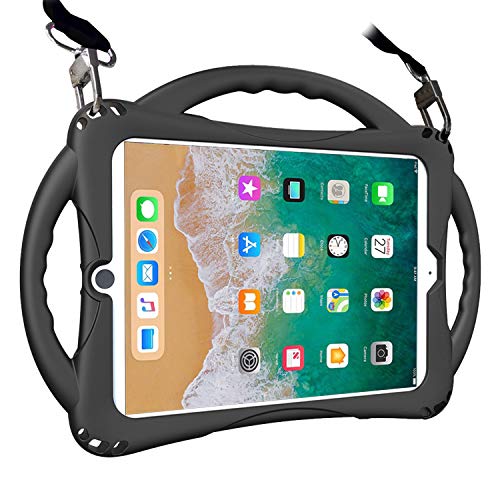 TopEsct iPad Air 2 Case for Kids, Shockproof Silicone Handle Stand Case Cover for iPad Air2(A1566,A1567) and iPad Pro 9.7(A1673,A1674,A1675),Come with Shoulder Strap