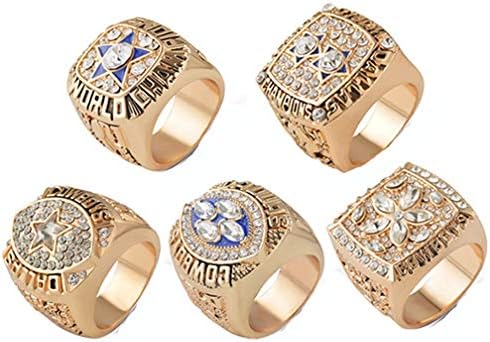 john kutzlisd Men's Titanium Steel Rings Dallas Cowboys 1992 1993 1995 1977 1971 Champion Set Ring