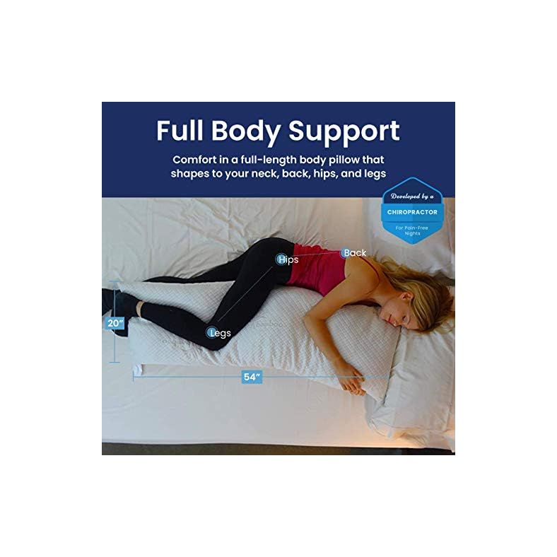 SnugglePedic Full Body Pillow w/ Shredded Memory Foam, Cooling Bamboo