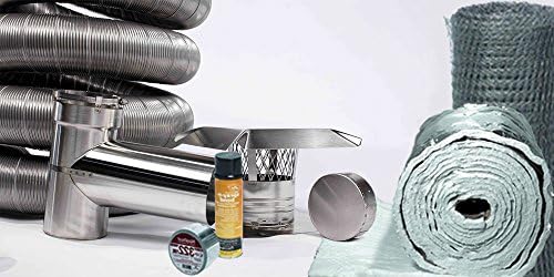 FireFlex Smooth Wall Chimney Liner Tee Kit 6 Inch x 20 Foot with Insulation Kit