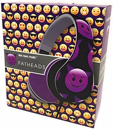 Emoji Fatheads Folding Headphones Purple Devil Character