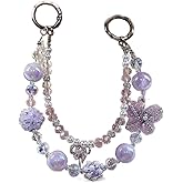 zaoalife Glitter Rhinestone Phone Charm Wrist Strap Anti-loss Cell Phone Lanyard Pearl Bowknot Bag Pendant Key Chain