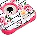 iPhone 6 Case, iPhone 6S Case, JoJoGoldStar Dual Layer Hybrid, Slim Fit Plastic and Silicone TPU Cover with Stylus and Screen Protector - Roses on Stripes