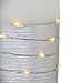 THE NIFTY NOOK Enchanting Flameless LED Candles Lights with Silver Banding and LEDs Wrapped Around Real Wax Pillar Candles with Remote Control - Ivory White, Set of 3