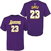 Outerstuff Lebron James Los Angeles Lakers #23 Youth Boys Player Name & Number T-Shirt