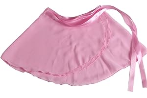 GUCABE Girls Ballerina Sheer Wrap Ballet Tutu Dress Child Dance Skate Over Scarf Dancewear with Tie Waist Chiffon Dance Skirts