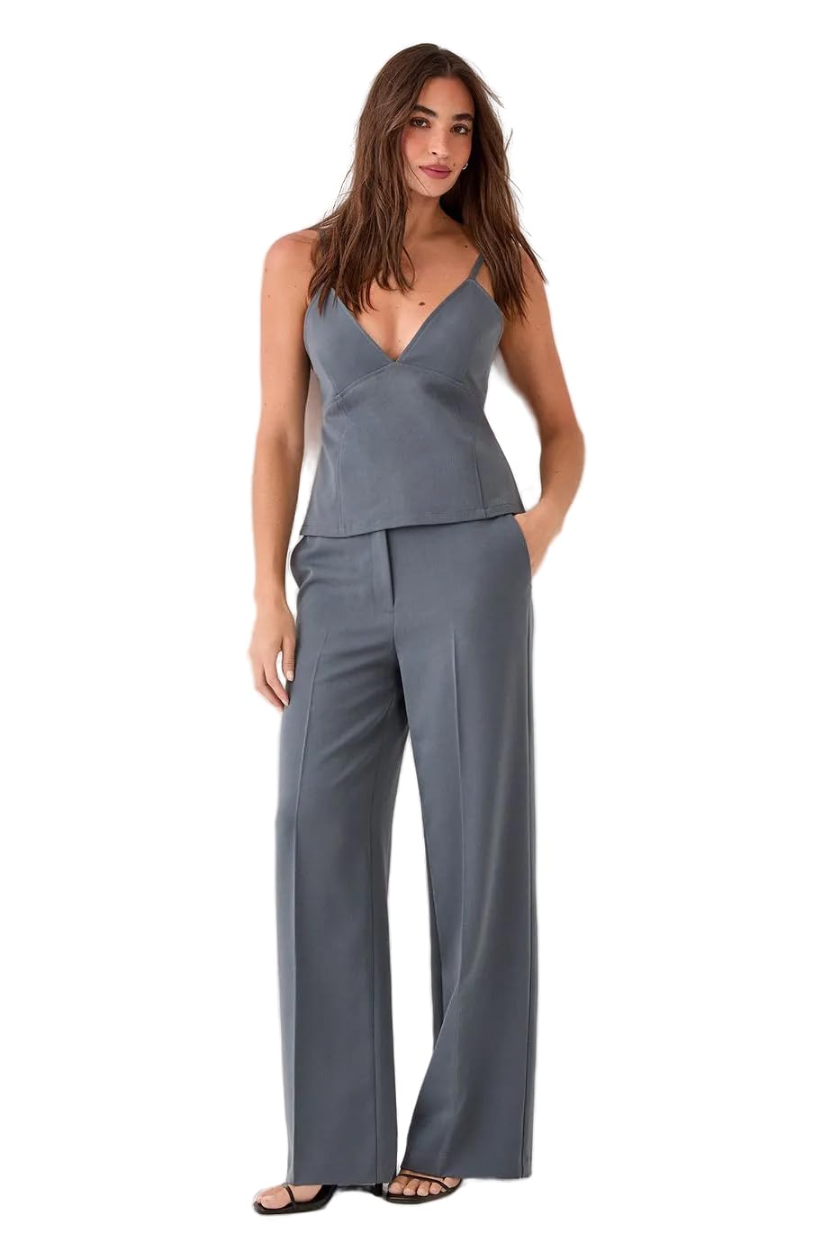 Photo 1 of Nasty Gal Straight Leg Buckle Detail Tailored Pants