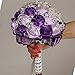 FYSTORE Bride Bouquet Crystal Wedding Rhinestone Brooch Bouquets Brides Hand Holding (Purple)