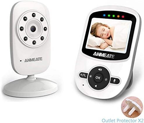 Video Baby Monitor with Camera and Infrared Night Vision, Two-Way Talkback, and Temperature Monitor – Long Range, Monitor Your Baby All Round The Clock,Include Compatible Mount Shelf (SM2402)