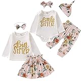 Kids Newborn Baby Girls Sister Outfit Letter Romper