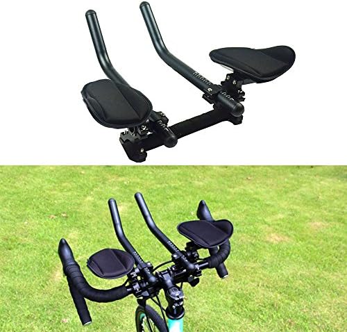 hybike T2 +Clip-on Triathlon Aero Time Trial Tri TT Bars-- T-6061 Alloy Triathlon Aerodynamic Position Bike Handlebars for Road Mountain Bike