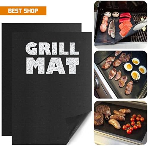 Amazon Best Shop_ High Temperature resistance non stick baking mats BBQ grill mat 2 sheets (33x45cm_0.2mm)