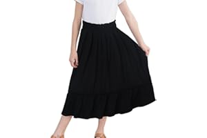 Sosomi Girls Long Ruffle High Waisted Skirt Summer Cute Floral Maxi Skirts Size 4-14 Boho Clothes