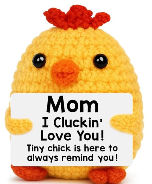 ALUNME Funny Handmade Crochet Chicken Gift for Mom - Christmas Stocking Stuffer from Daughter or Son, Birthday Present for Mum, Mother-in-Law & Bonus Step Moms — image 1