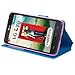 Asmyna Embossed Book-Style My Jacket Wallet for LG MS323 Optimus L70 - Retail Packaging - Blue