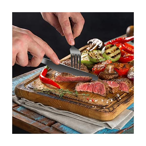 Cutlery-Flatware-Set24-Piece-Silverware-Set-with-Gift-Box-Stainless-Steel-Tableware-Dinnerware-Sets-Knife-Fork-Spoon-Service-for-6-Multipurpose-Use-Safe-for-Home-Kitchen-Party-Black Cutlery Flatware Set,24 Piece Silverware Set with Gift Box Stainless Steel Tableware Dinnerware Sets Knife Fork Spoon…