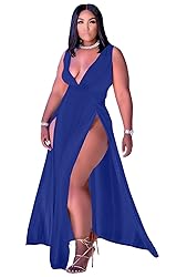 Women's Off Shoulder Casual Long Sleeve Split Maxi