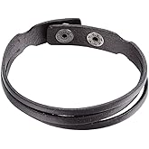 CALFOVERA Genuine Leather Cuff Bracelet for Men Punk Stackable Wrap Wristband Adjustable Black Layered Leather Bracelets with Alloy Rivets for Daily Wear Costume Jewelry Party Cosplay Gift