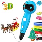 Nulaxy 3D Pen, First Robot 3D Drawing Printing Printer Pen with Voice Prompts PLA Filament Refills Automatic Feeding, Best Birthday Holiday Gifts Toys to Inspire Kids Teens Creativity - Blue