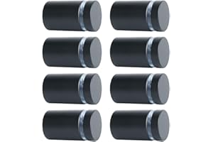 Alise 3/4"x1" Sign Standoff Screws,Wall Mount Glass Standoff Advertising Nail for Hanging Acrylic Picture Frame Glass Acrylic Signs,Stainless Steel Sign Mounting Bracket Hardware,Matte Black 8 Pcs