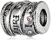Disney Stainless Steel Crystal Accent "I Believe in Fairy Tales" Bead Charm