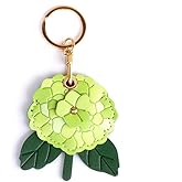 FYSIVOKE Leather Hydrangea Flower Keychain Pendant, Accessories Elegant Floral Key Chains for Women Men Wallet Purse Charms