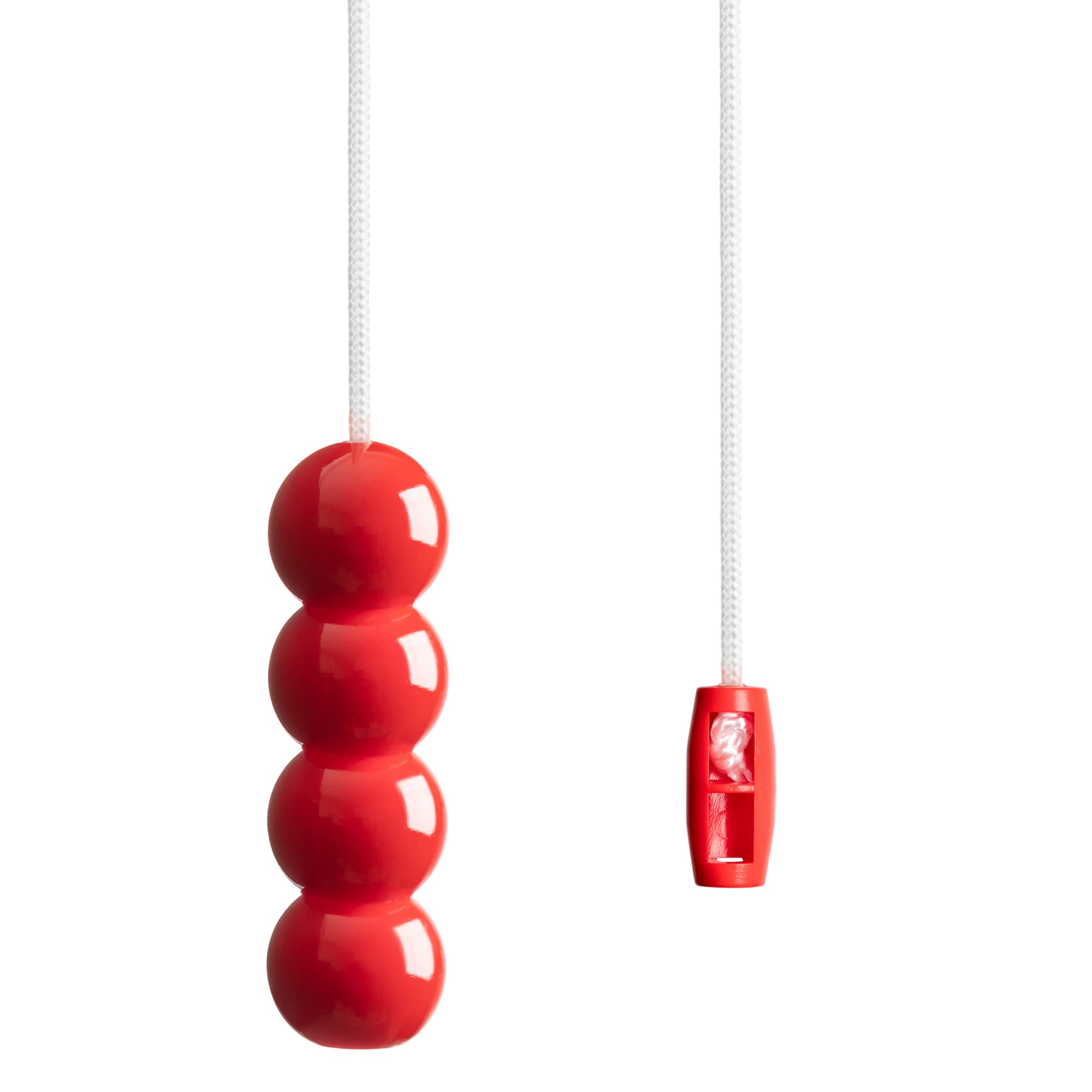 Light Pull Cord with a Bead Style Handle in a choice of Bright and Fun Colours. With Ice White Cord. (Red)