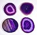 Busen Agate Coaster Purple Cup Mat 3.5 to 4- Inch, Set of 4