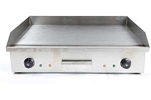 EAPMIC Commercial Flat Top Grill 4400W Electric Countertop Griddle Adjustable Temperature Control Food Griddle Stainless Steel Restaurant Teppanyaki Grill Adjustable Temperature from 50°c to 300°c