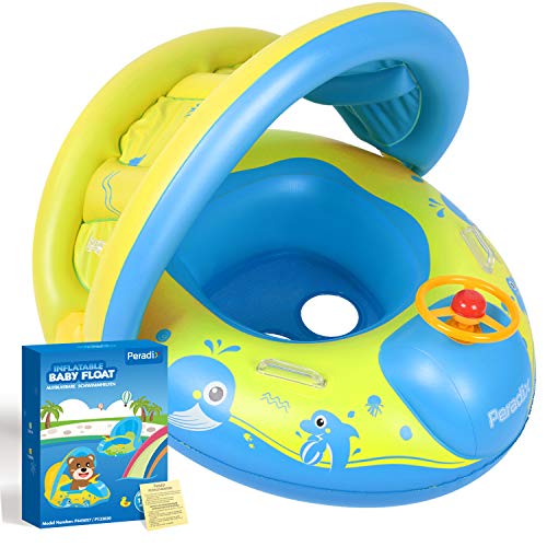 Peradix Baby Pool Float, Inflatable Baby Swim Float Ring with Sun