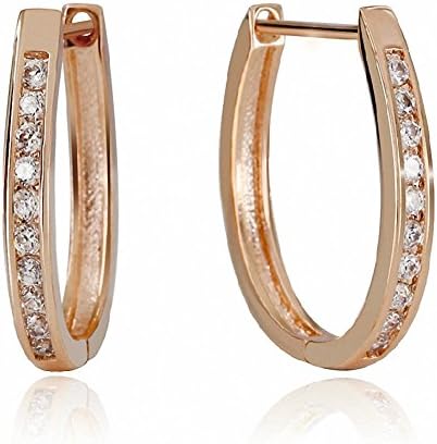 Black Friday Bridal Trendy Girls 18k Gold Plated Earring Lever Back Hinged Hoop Huggie Dangle Earring for Women