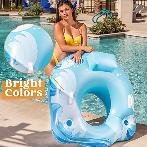 JOYIN Inflatable Pool Float Chair for Adults, Pool Lounger Chair Float