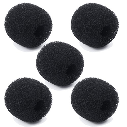 Lapel Microphone Clip, PEMOTech 5 Pack 5/16" Lavalier Clip with 5 Pack Windscreen for 7.5-8.5mm Lavalier,Lapel & Headset Microphone,Compatible for ATR-3350,Samson,Nady,Shure,Audio-Technica,Hisonicn