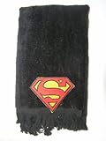 Superman fingertip towel black bath vintage applique
