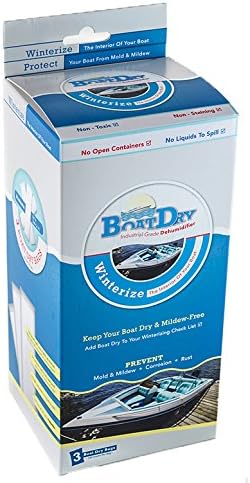 SafeNDry Boat Dry JR. Winterizer, Mold & Mildew Preventer, Moisture Absorber and Odor Eliminator (3) 300 Gram Bags