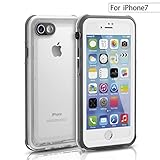 iPhone 7 Waterproof Case, FITFORT Clear Underwater Full Body with Built-in Screen Protector Shock Snow Dirtproof Extreme Durable Waterproof Case for iPhone 7(4.7”), Grey&Crystal
